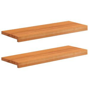 vidaXL Portaiden p&auml;&auml;llysteet 2 kpl 80 x 25 x 2 cm Vaaleanruskea