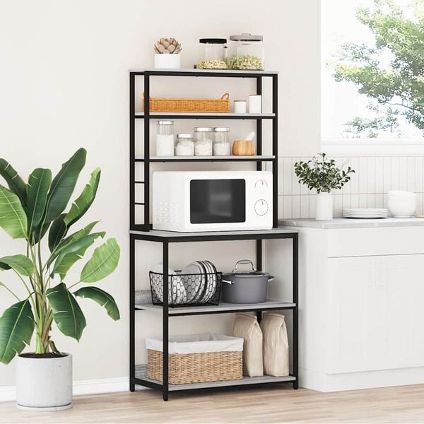 vidaXL Keitti&ouml;hylly Harmaa Sonoma 80 x 40 x 168 cm Tekninen puu