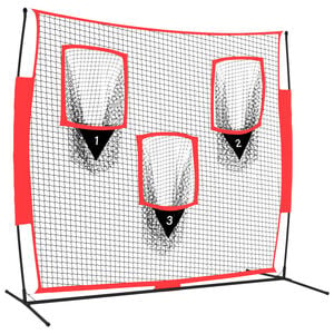 vidaXL Kannettava pes&auml;palloverkko mustapunainen 183x105x183 cm