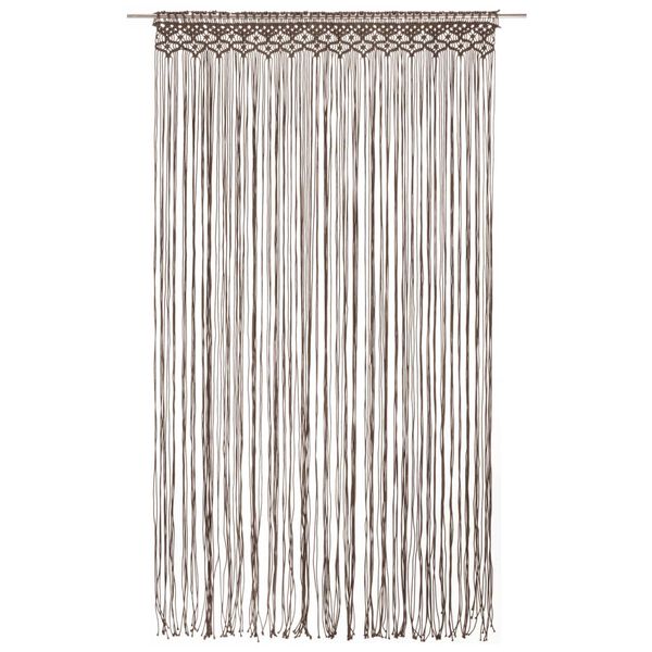 vidaXL Macrame verho harmaanruskea 140x240 cm puuvilla