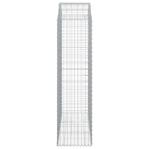 vidaXL Kaareva kivikori 150x50x180/200 cm galvanoitu rauta