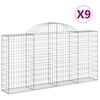 vidaXL Kaarevat kivikorit 9 kpl 200x30x100/120 cm galvanoitu rauta