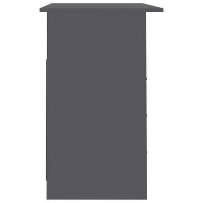 vidaXL Työpöytä laatikoilla harmaa 110x50x76 cm lastulevy