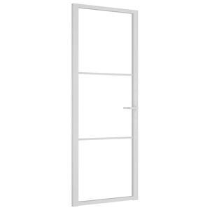 vidaXL Sis&auml;ovi 76x201,5 cm valkoinen ESG-lasi ja alumiini