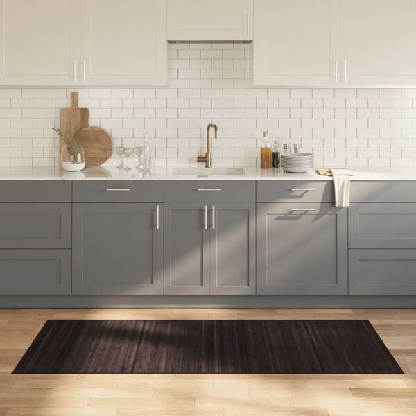 vidaXL Matto suorakaide tummanruskea 80x200 cm bambu