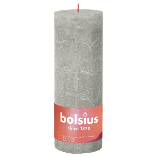 Bolsius Pilarikynttil&auml;t Shine 4 kpl 190x68 mm hiekanharmaa