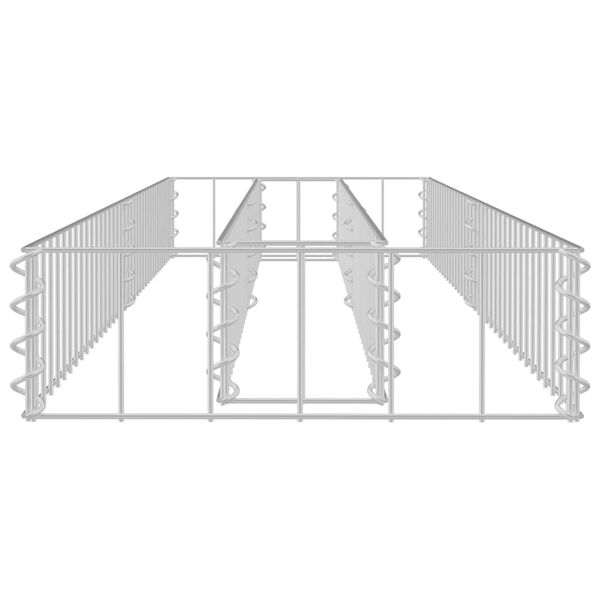 vidaXL Korotettu kivikori/kukkalaatikko galvanoitu teräs 180x30x10 cm