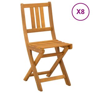 vidaXL Ulko Bistro Tuolit 8 kpl Luonnollinen Tihe&auml; akasiapuu