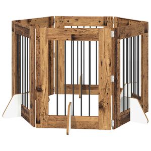 vidaXL Koiraportti jaloilla 6 pcs Vanha puu 60 x 80 cm Tekninen puu