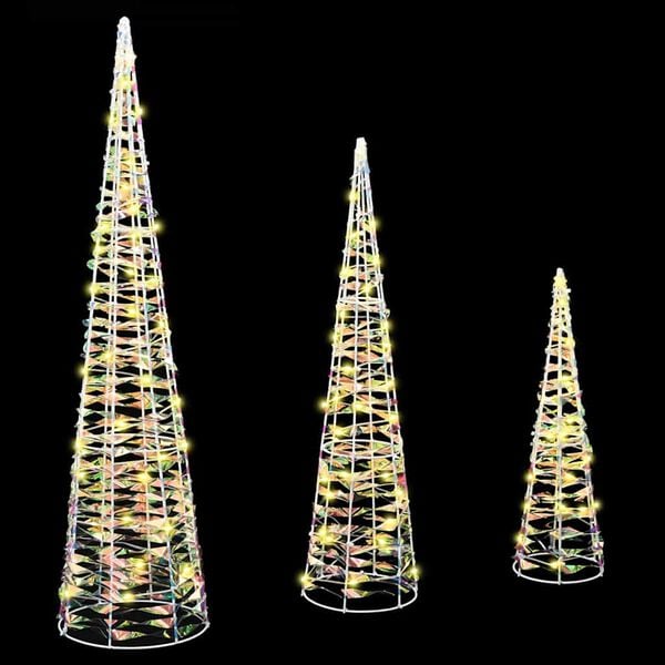 vidaXL Joulukuusi 3 pcs Lämmin valkoinen 20 x 20 x 80 cm PET