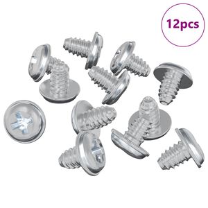 vidaXL Lukitusruuvit Yksiv&auml;rinen 12 pcs Hopea M4 x 5 mm Rauta