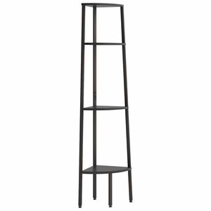 vidaXL 4-kerroksinen kulmahylly musta 45,5x31,5x150 cm