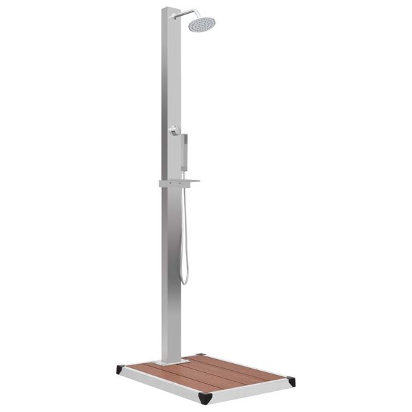 vidaXL Ulkosuihku alustalla WPC ruostumaton ter&auml;s