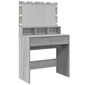 VidaXL Peilip&ouml;yt&auml; LED-valoilla harmaa Sonoma 80x41x134,5 cm