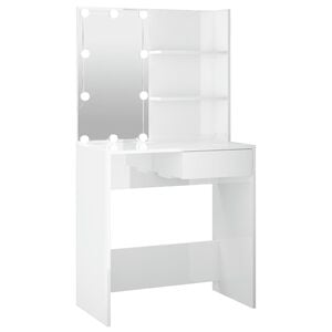 VidaXL Peilip&ouml;yt&auml; LED-valoilla korkeakiilto valkoinen 74,5x40x141 cm
