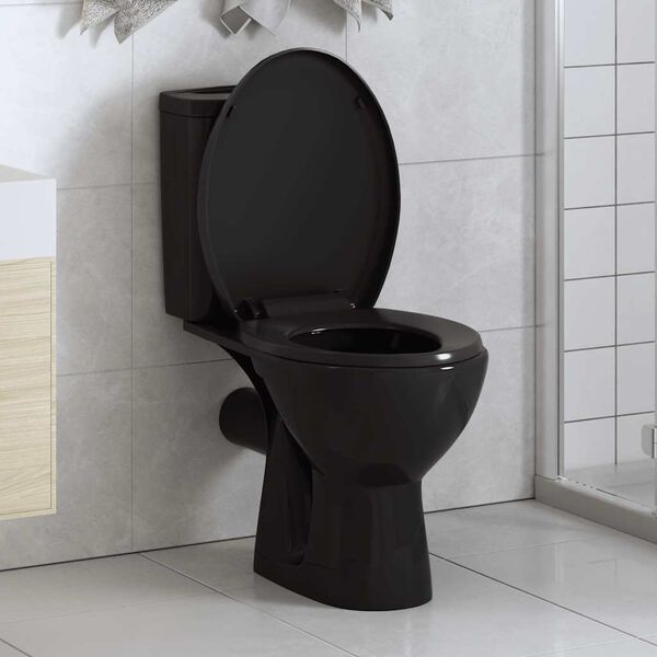 vidaXL Soft-close WC-istuin pikakiinnityksell&auml; musta
