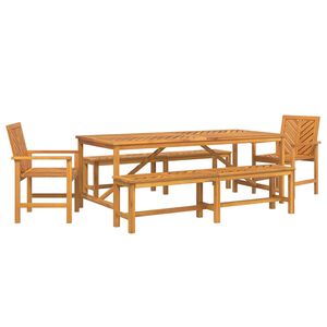 vidaXL Piharuokailu setti 5 pcs Ruskea Tihe&auml; akasiapuu