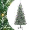 vidaXL Tekoinen joulukuusi lumiflockilla ja LED-valolla 210 cm