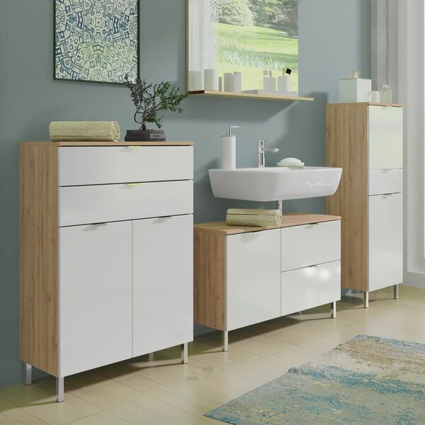 Germania Pesualtaan aluskaappi GW-Mauresa 34x80x56 cm tammi ja valk.