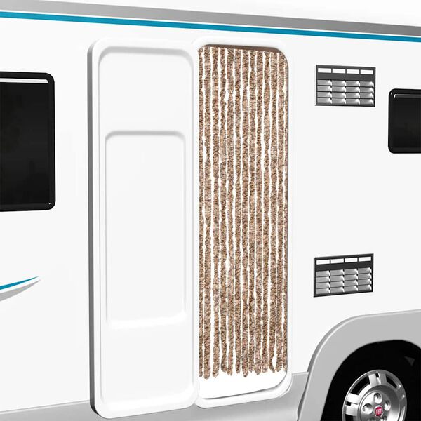 vidaXL Hy&ouml;nteisverho beige ja tummanruskea 56x200 cm chenille