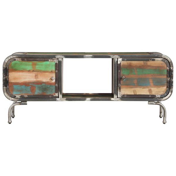 vidaXL TV-taso monivärinen 110x30x42 cm kierrätetty täyspuu