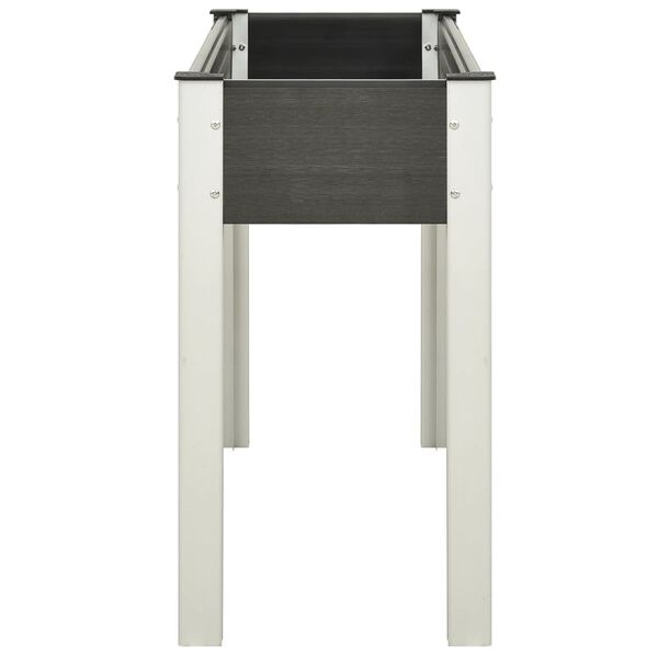 vidaXL Korotettu kukkalaatikko harmaa 120x40x75 cm WPC