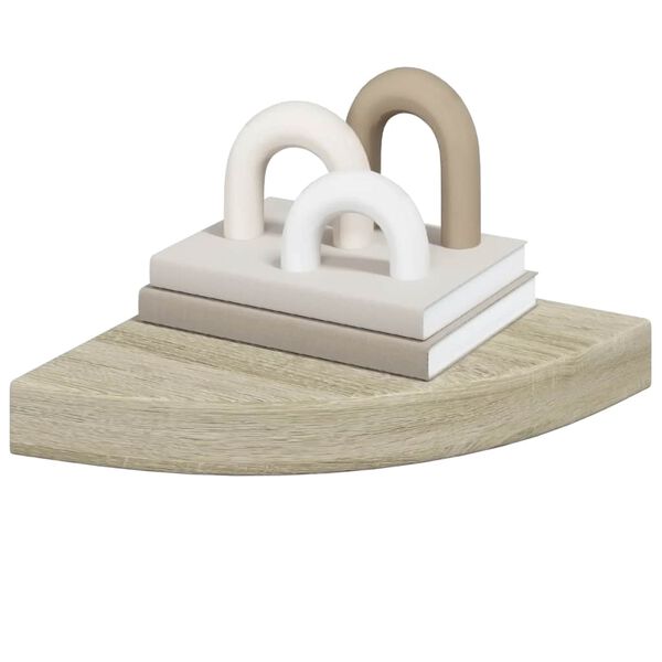 vidaXL Kelluvat kulmahyllyt 2 kpl tammi 25x25x3,8 cm MDF