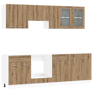 vidaXL Keitti&ouml; Yksikk&ouml; Lyon 8 pcs Tekninen puu