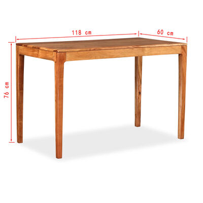 vidaXL Ruokapöytä puu 118x60x76 cm