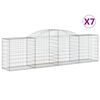 vidaXL Kaarevat kivikorit 7 kpl 300x50x80/100 cm galvanoitu rauta