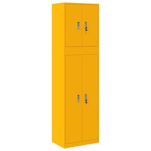 vidaXL S&auml;ilytyskaappi 2 kpl Sinapinkeltainen 60 x 40 x 210 cm Ter&auml;s