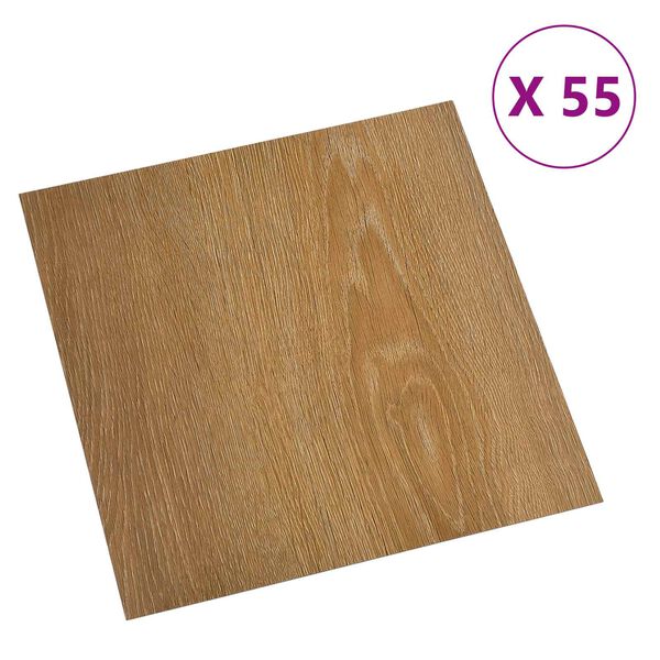 vidaXL Lattialankut 55 pcs Ruskea 5,11 m&sup2; Polyvinyylikloridi