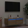 vidaXL TV-kaappi LED-valoilla sonoma tammi 75x35,5x25 cm
