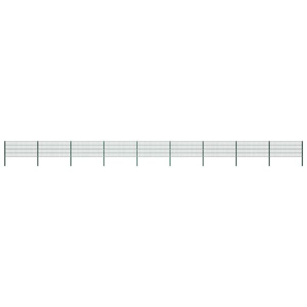 vidaXL Aitapaneeli tolpilla rauta 1557,5x80 cm vihre&auml;