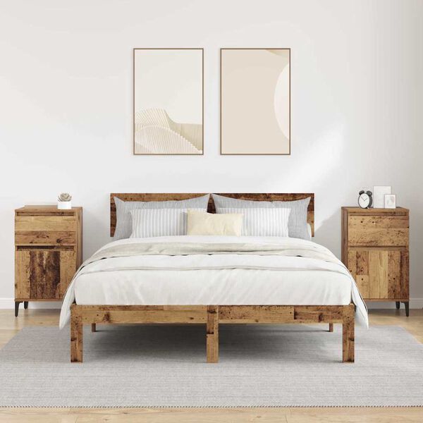 vidaXL Y&ouml;p&ouml;yt&auml;kaappi 2 pcs Vanha puu 40 x 35 x 70 cm Tekninen puu