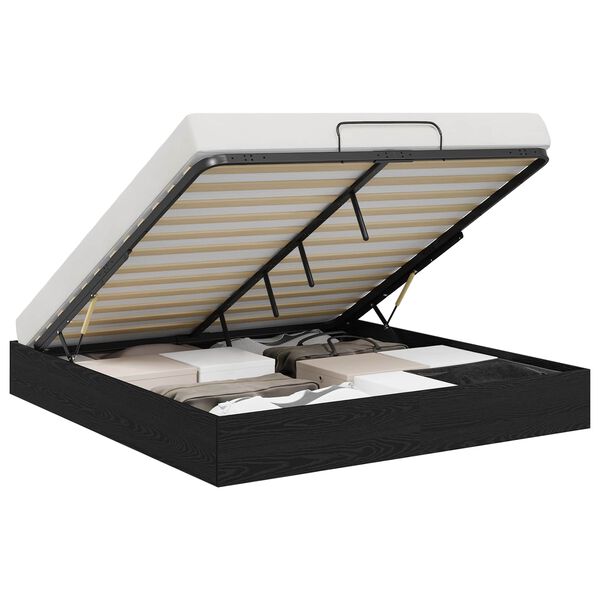 vidaXL Ottoman S&auml;ngyn Runko Musta Tammi 203 x 160 x 25 cm