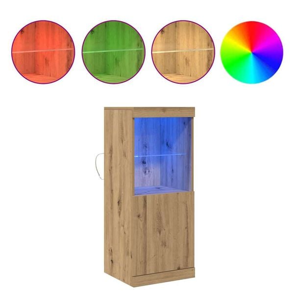 vidaXL LED-p&ouml;yt&auml;taso Artisan tammi 41 x 37 x 100 cm Tekninen puu