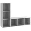 vidaXL TV-tasot 2 kpl betoninharmaa 107x35x37 cm lastulevy