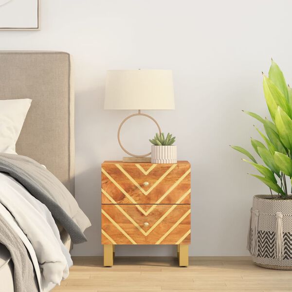 vidaXL Y&ouml;p&ouml;yt&auml; ruskea ja musta t&auml;ysi mangopuu