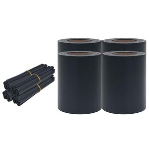 vidaXL Puutarhan yksityisyyden suojat 4 kpl PVC 35x0,19 m tummanharmaa