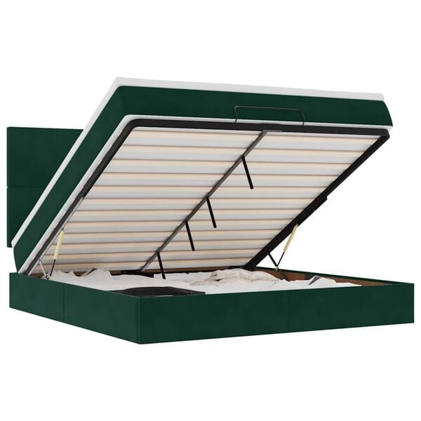 vidaXL Ottomaanis&auml;nky patjoineen tummanvihre&auml; 160x200cm sametti