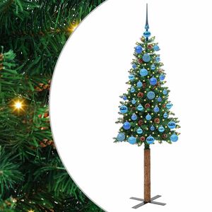 vidaXL Kapea joulupuu Vihre&auml; 150 cm PVC ja massiivipet&auml;j&auml;