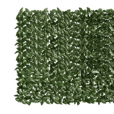 vidaXL Parvekkeen suoja tummanvihreillä lehdillä 400x150 cm