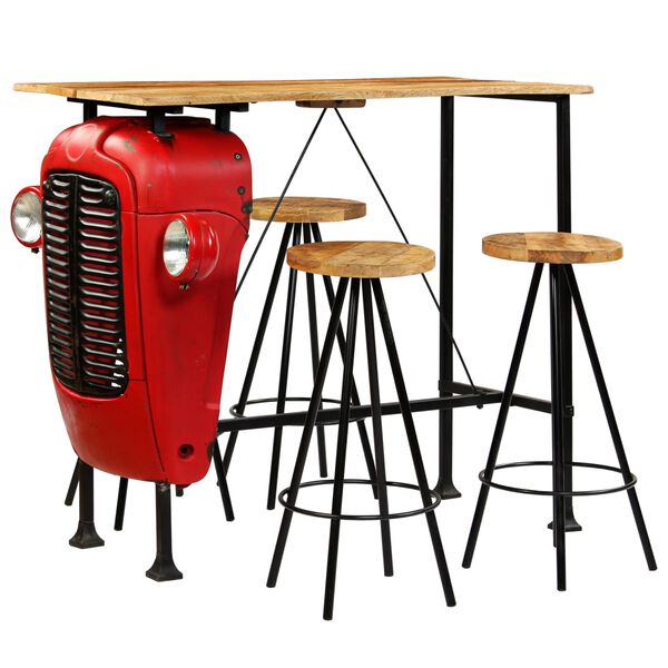 vidaXL Baariryhmä 5 osaa mangopuu 120x60x107 cm