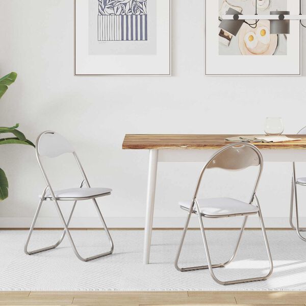 vidaXL Kangasl&auml;pp&auml;tuoli 2 pcs Valkoinen ja Harmaa 48 x 43,5 x 81 cm