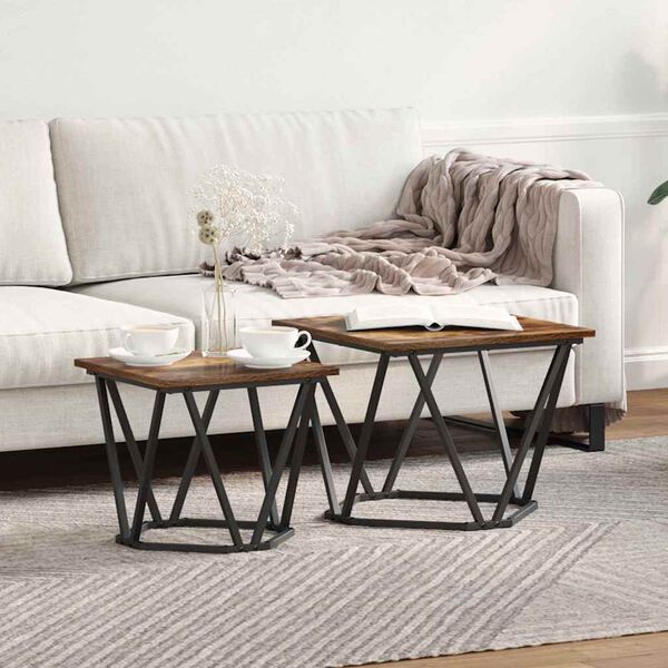 vidaXL Sivup&ouml;yt&auml;setti 2 pcs Savutammi 50 x 50 x 40 cm