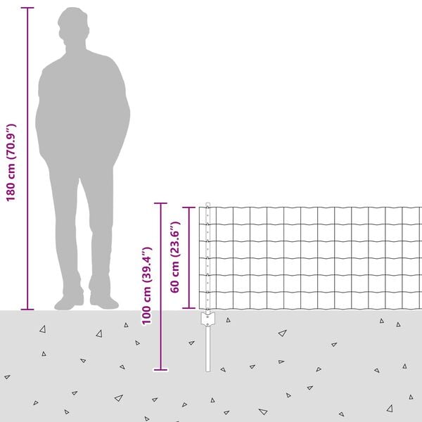 vidaXL Aita ja Tuki Hopea 0,6 x 25 m Ter&auml;s
