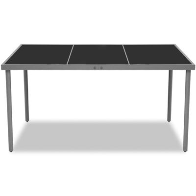 vidaXL Puutarhapöytä 150x90x74 cm musta teräs