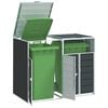 vidaXL Wheelie Bin S&auml;ilytys Double Bins Antrasiitti 144x81x113cm Ter&auml;s