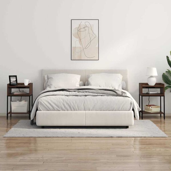 vidaXL Y&ouml;p&ouml;yt&auml;kaappi 2 pcs Ruskea tammi 40 x 40 x 61 cm Tekninen puu